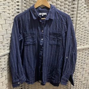 Foxcroft flannel striped shirt women’s